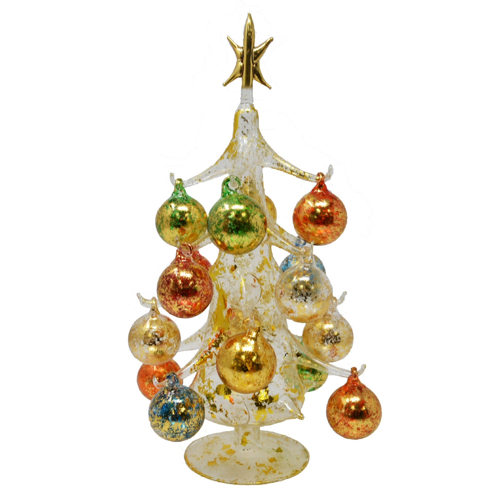 Buon Natale Glass Tree Gold 12 inch