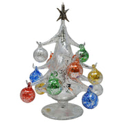 Buon Natale Glass Tree Silver 8 inch