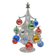 Buon Natale Glass Tree Silver 10 inch