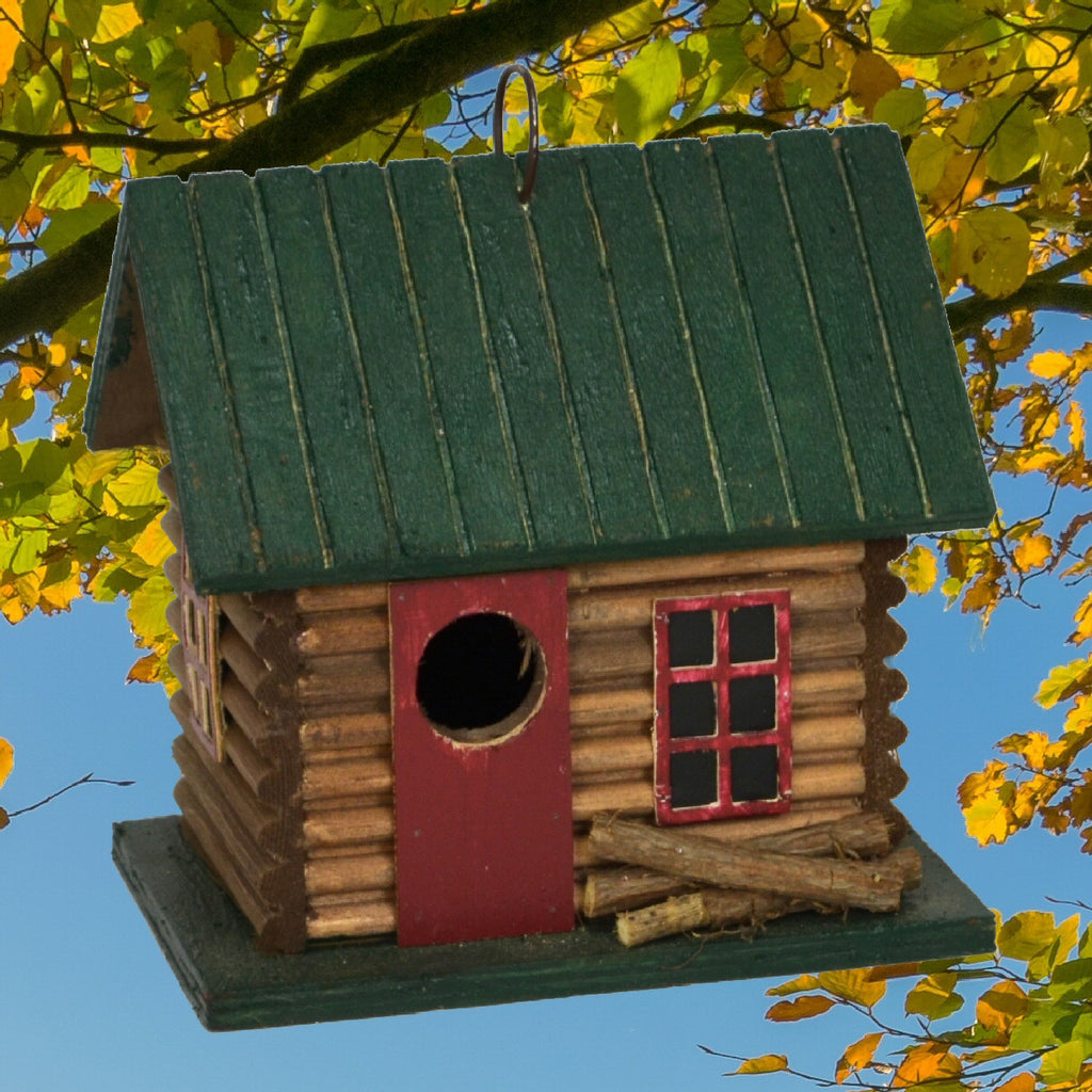 Settler Cabin Wooden Birdhouse