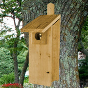Woodpecker Post Mount Cedar Birdhouse