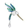 Glass Hummingbird Crystal Suncatcher - Peacock