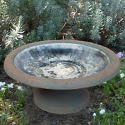 Fiber Clay Sand Birdbath w/Small Stand