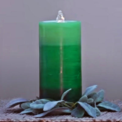 Green LED Wax Candle Fountain