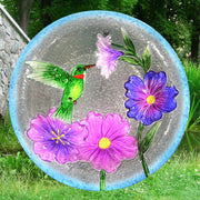 Hummingbird Glass Bird Bath Bowl