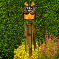 Owl Fall Colors Bamboo Wind Chime