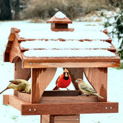Cedar Pavilion Post Mount Bird Feeder