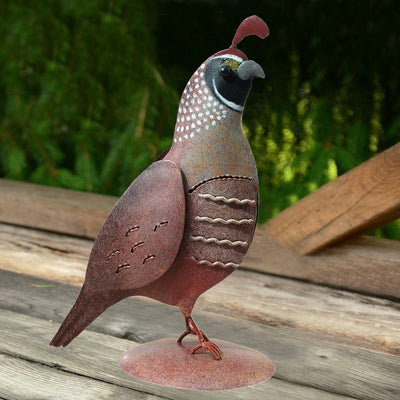 Southwest Quail Metal Decor Male