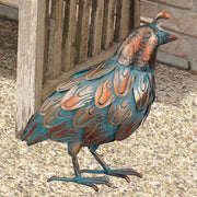 Patina Quail Metal Garden Sculpture 11x12 inch