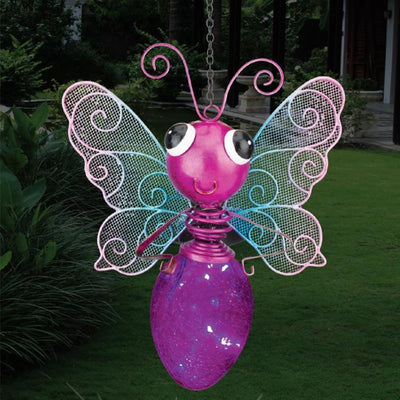 Solar Light Butterfly Lantern - Pink