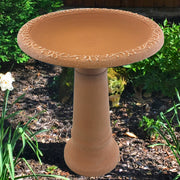 Fiber Clay Terra Cotta Birdbath with Base